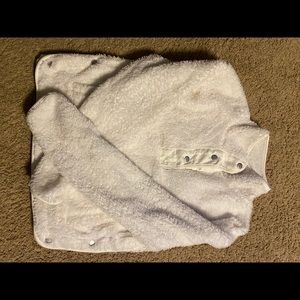 Quarter button up fuzzy jacket